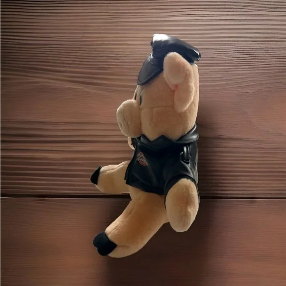 Vintage 1993 Harley Davidson Hog Pig Plush Stuffed Animal Play By Play EUC - Picture 2 of 5